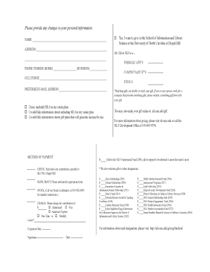 University of North Carolina Donation Form