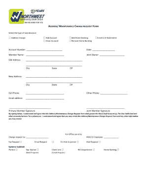 Address Maintenance Change Request Form