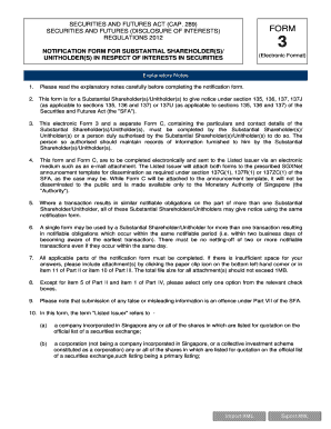 Securities and Futures Disclosure Form