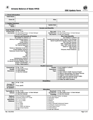 Arizona Balance of State HMIS Intake Form