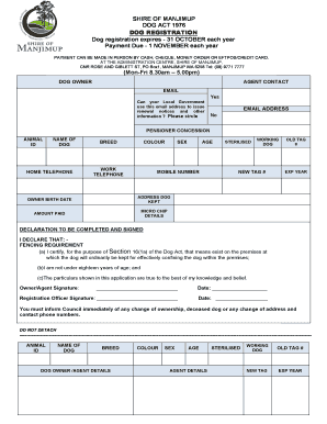 Dog Registration Form
