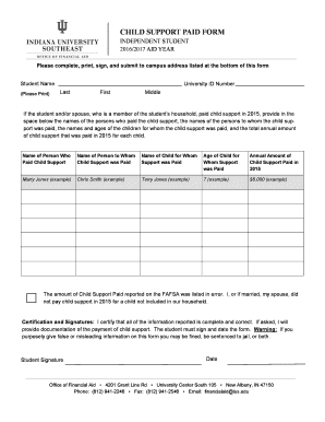 Child Support Paid Form