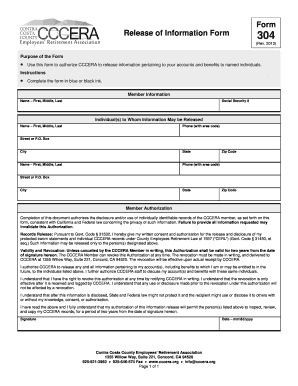 Release of Information Form 304