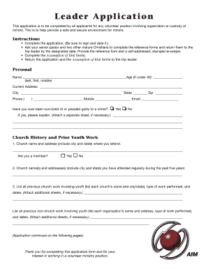 Leader Application Form