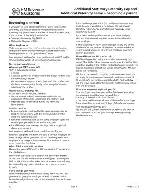 UK Additional Statutory Paternity Pay Form