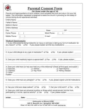 Minor Child Medical Consent Form