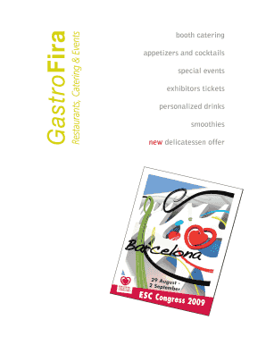 Formulario de pedido de catering de GastroFira