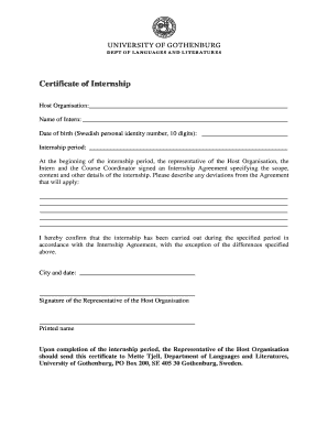 Certificate of Internship