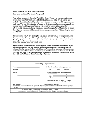 Summer Skip-A-Payment Program
