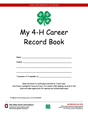 4-H Career Record Book