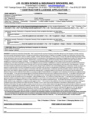 California Contractor License Application