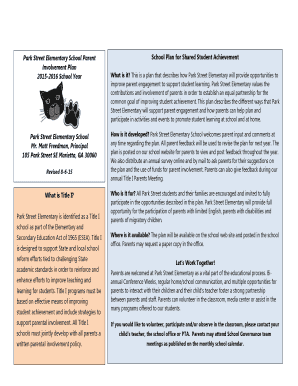 Park Street Elementary School Parent School Plan for - marietta-city