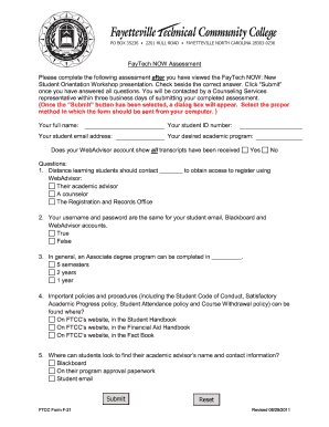 FayTech NOW Assessment Form