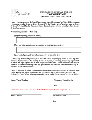 Permission to Display Student Photograph