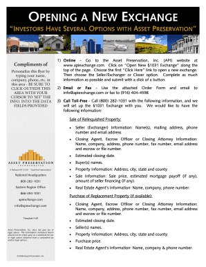1031 Exchange Request Form