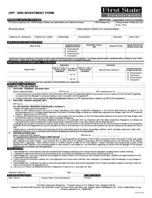 CPF SRS Investment Form