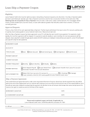 Loan Skip-a-Payment Coupon