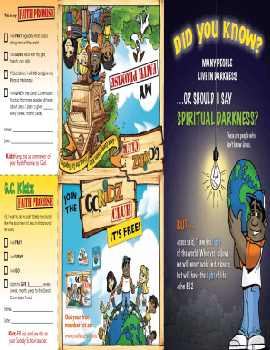Kidz Faith Promise Pledge Form