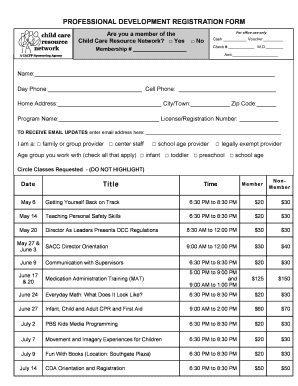 Professional Development Registration Form