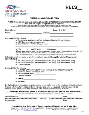 Financial Aid Release Form