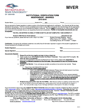 Institutional Verification Form