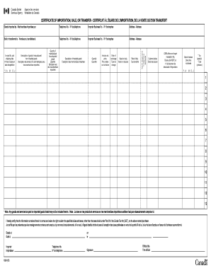 Certificate of Importation, Sale, or Transfer