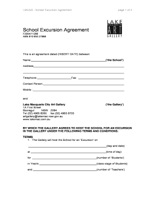 School Excursion Agreement