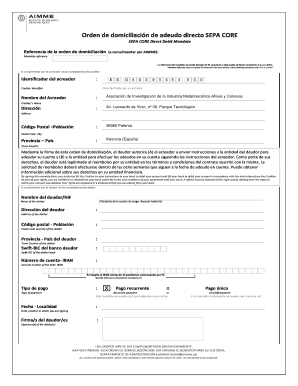 SEPA CORE Direct Debit Mandate