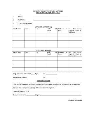 Travel Reimbursement Form