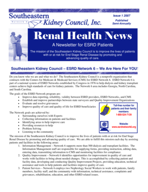 Published Network 6 Semi-Annually Renal Health News - esrdnetwork6