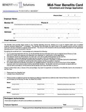 Mid-Year Benefits Card Enrollment Form
