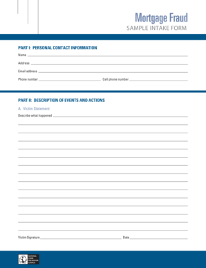 Mortgage Fraud Intake Form