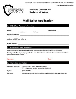 California Mail Ballot Application