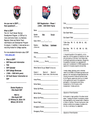 US Youth Soccer ODP Registration Form