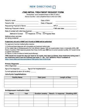 rTMS Initial Treatment Request Form