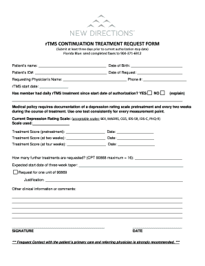 rTMS Continuation Treatment Request Form