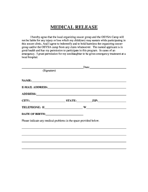Medical Release Form