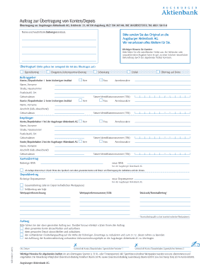 Auftrag zur Übertragung von Konten/Depots
