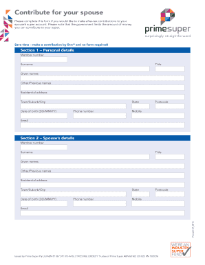 Spouse Super Contribution Form