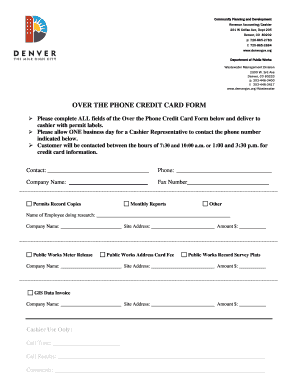 Over the Phone Credit Card Form
