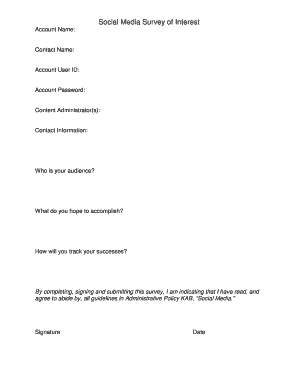 Social Media Survey of Interest