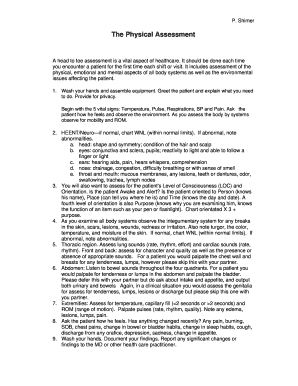 Physical Assessment Form
