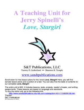 Love Stargirl Lesson Plans
