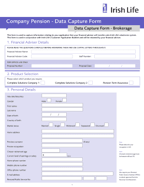 Company Pension Data Capture Form