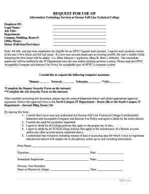 REQUEST FOR USE OF - OFTC - oftc