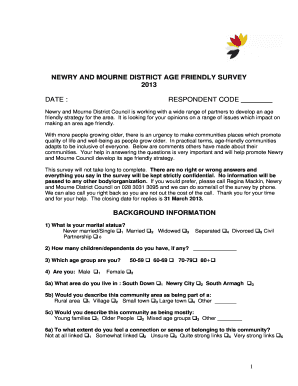 Newry and Mourne Age Friendly Survey