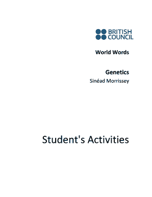 Genetics Student Activity Worksheet
