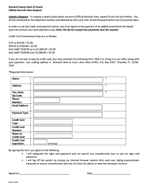 Brevard County Official Records View Request