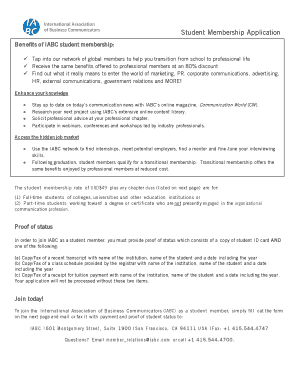 Student Membership Application
