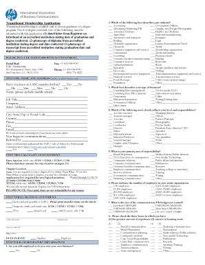 IABC Transitional Membership Application